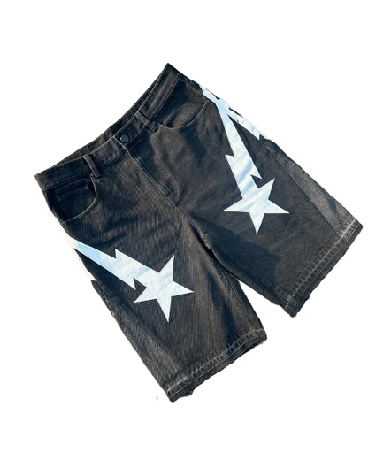 Y2k Star Emblem denim shorts