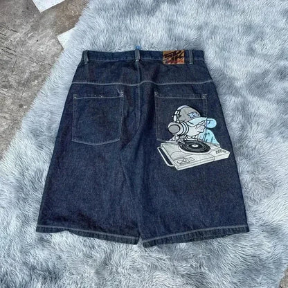 Cartoon Vibe Y2K Denim Shorts