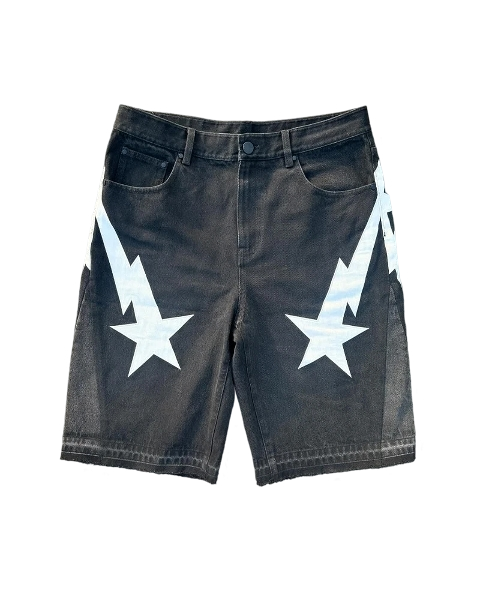 Y2k Star Emblem denim shorts