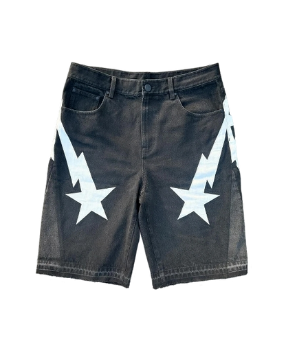 Y2k Star Emblem denim shorts